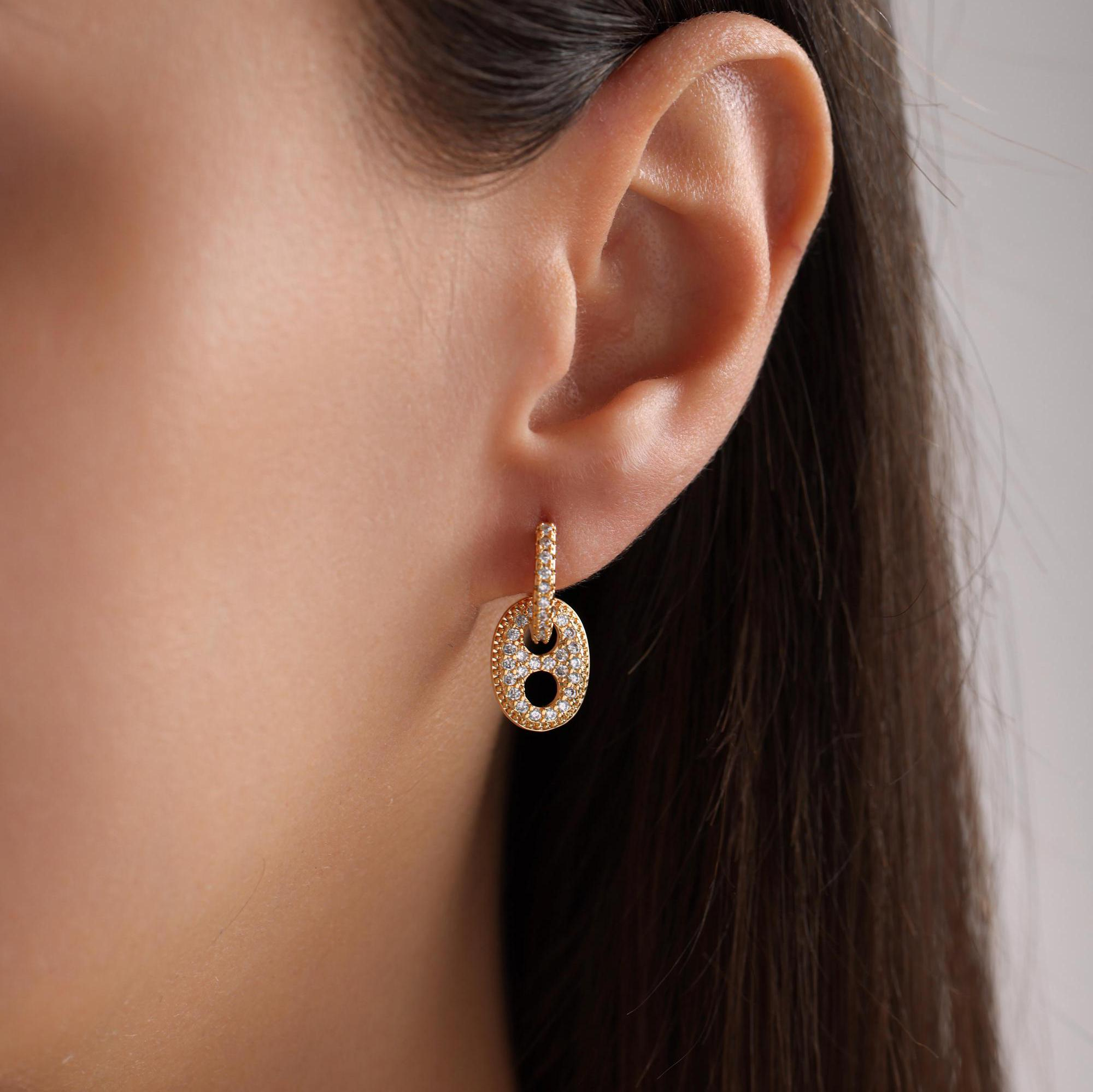 Pavé-set cubic zirconia teardrop earrings
