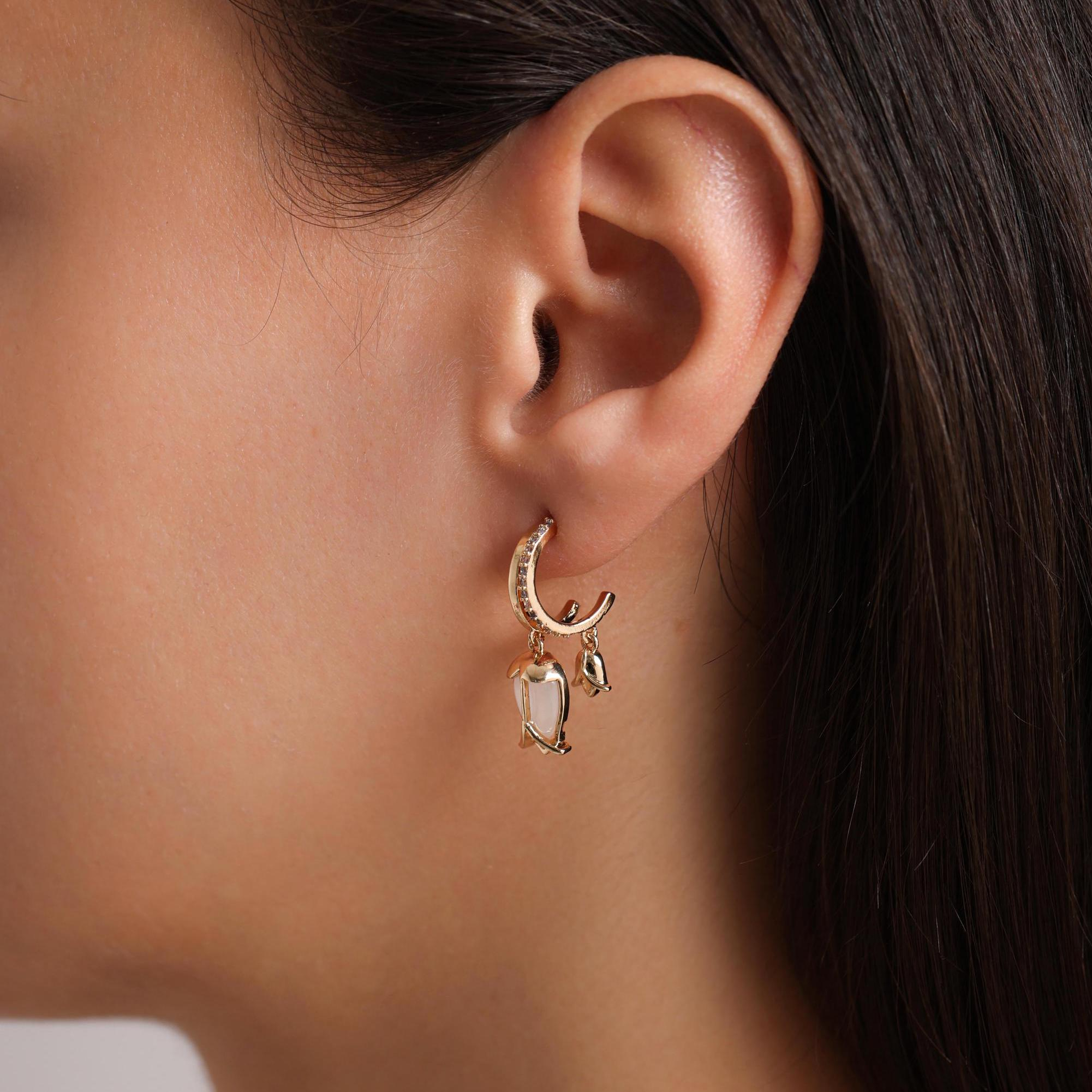 Cubic zirconia pendant earrings